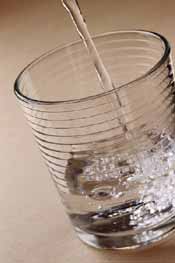 Water pouring into a glass